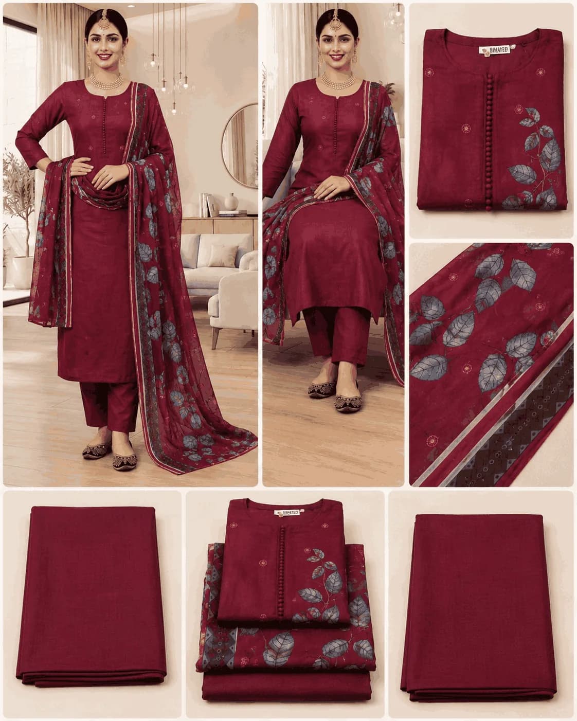 Lime Green Leheriya & Bandhani Print Unstitched/Stitched Salwar Suit Set — photo 3