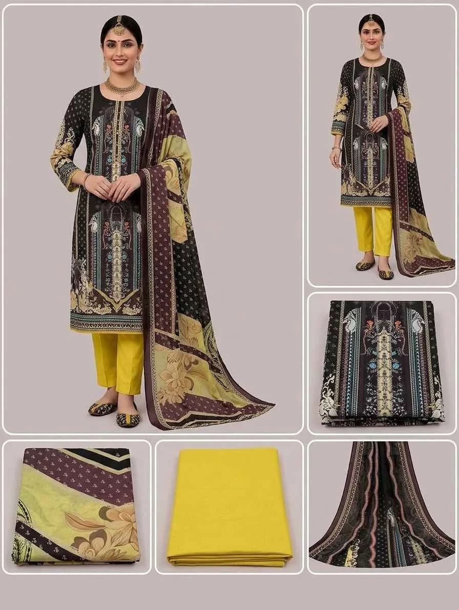 Elegant Teal Blue Printed Salwar Kameez with Floral Dupatta — photo 2
