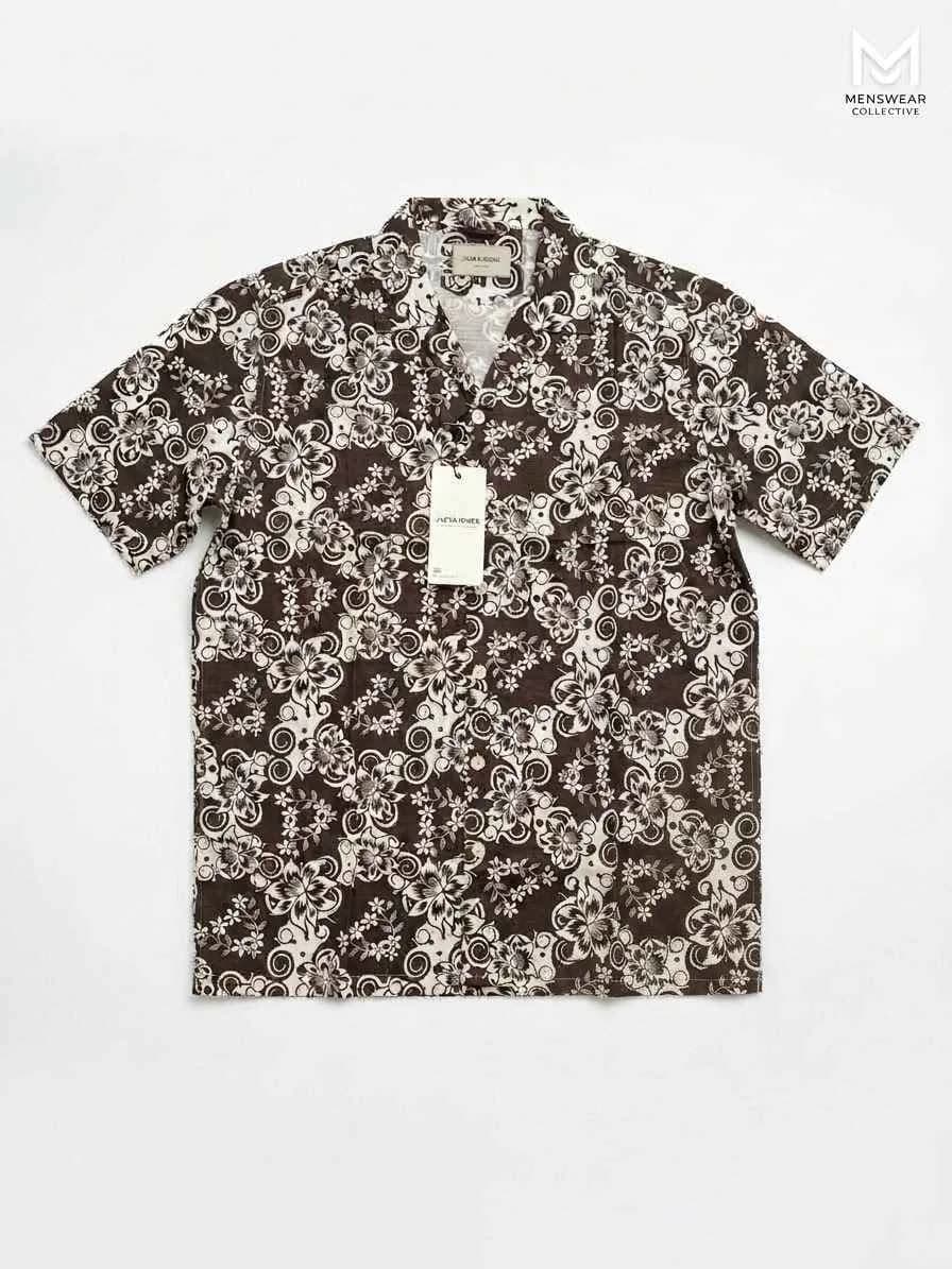 JACK & JONES Navy Blue Floral Print Short-Sleeve Resort Shirt — photo 3